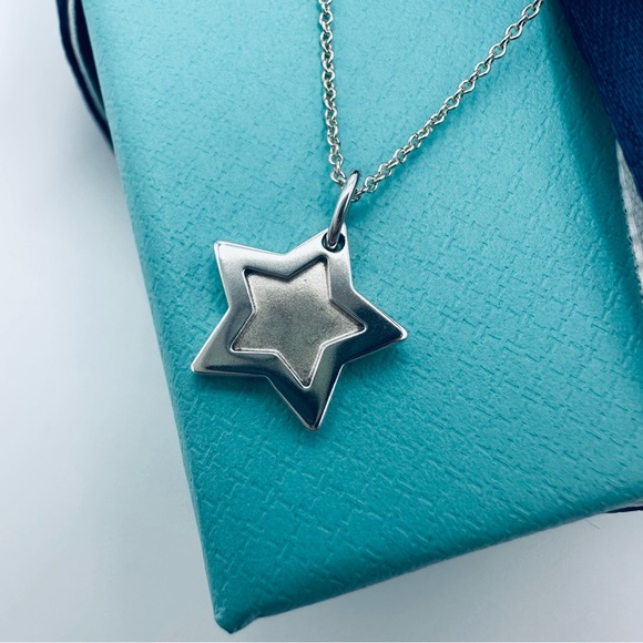 Tiffany & Co. Super Star Charm Necklace 16” in Silver with Pouch & Box - Picture 4 of 10